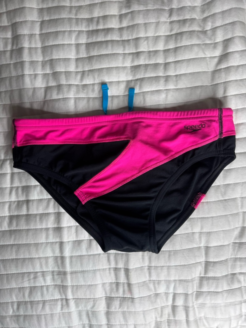 Speedo Men's Black and Hot Pink Swim Trunks - Picture 3 of 3